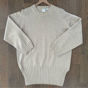 TSE Crew Neck Oversize 100% Cashmere Heavyweight Sweater Heather Oatmeal Large